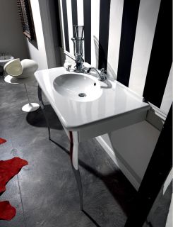 Раковина Kerasan Retro 1049K0 bi*1 cr legs белая 100 см